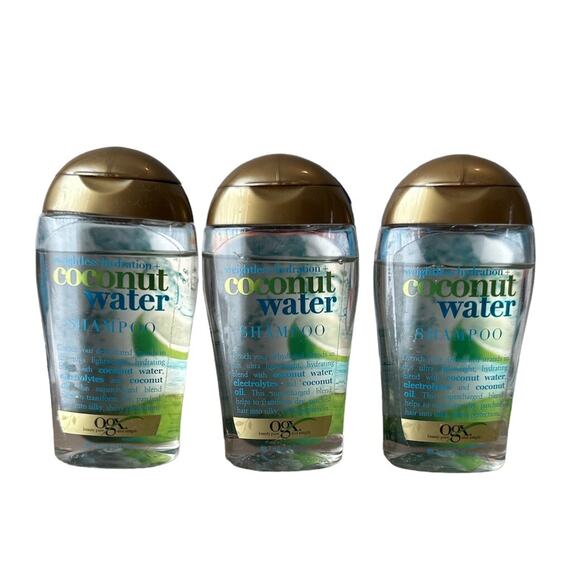 Set Of 3- OGX Weightless Hydration Coconut Water Shampoo Travel Size 3fl oz New - Picture 1 of 1